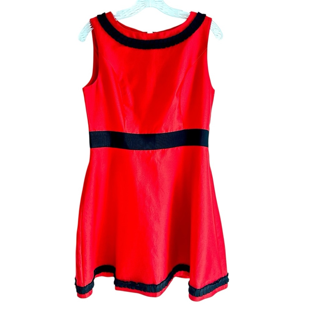 STS Sail to Sable 45% Silk NWT Red Dress with Black Ribbon Size 8